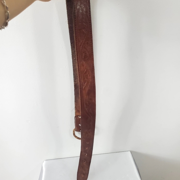 Vintage Men's Brown Western Leather Belt - Picture 9 of 11